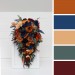 Wedding Bouquets in Rust, Orange, Burgundy & Navy Blue | Cascading Bridal & Bridesmaid Faux Bouquets