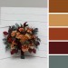 Wedding Bouquets in Rust, Burgundy & Cinnamon | Cascading Bridal & Bridesmaid Faux Bouquets