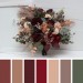 Bouquets in burgundy dusty rose peach color theme. Bridal bouquet. Faux bouquet. Bridesmaid bouquet. 0501