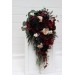 Burgundy, Black, Green, Beige, and Ivory Cascading Wedding Bouquets – Fall & Gothic Bridal Designs