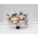 Spring & Summer Wedding Bouquets in White, Beige, Peach & Dusty Blue | Faux Bridal & Bridesmaid Daisy Bouquets
