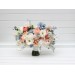 Spring & Summer Wedding Bouquets in White, Beige, Peach & Dusty Blue | Faux Bridal & Bridesmaid Daisy Bouquets