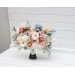 Spring & Summer Wedding Bouquets in White, Beige, Peach & Dusty Blue | Faux Bridal & Bridesmaid Daisy Bouquets