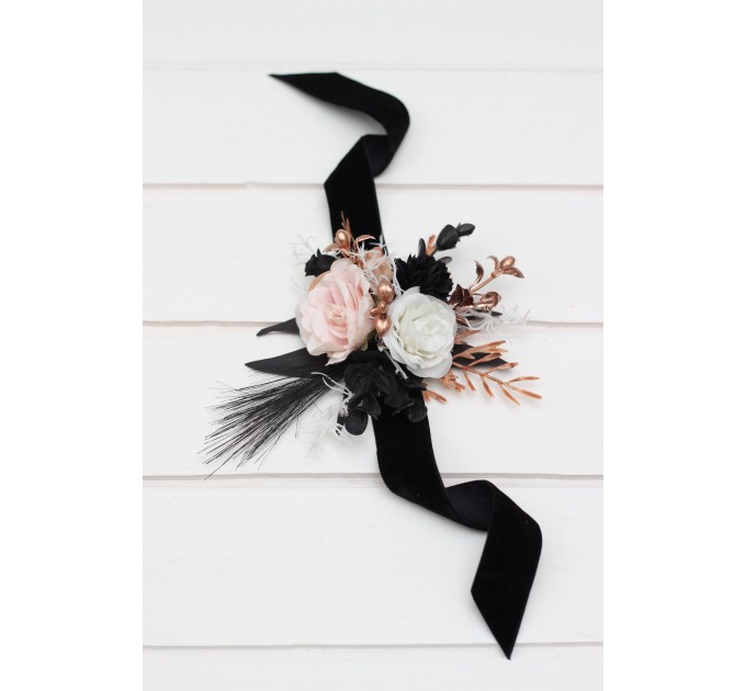 Wedding Boutonnieres & Wrist Corsage in Dusty Rose | Faux Flower Accessories