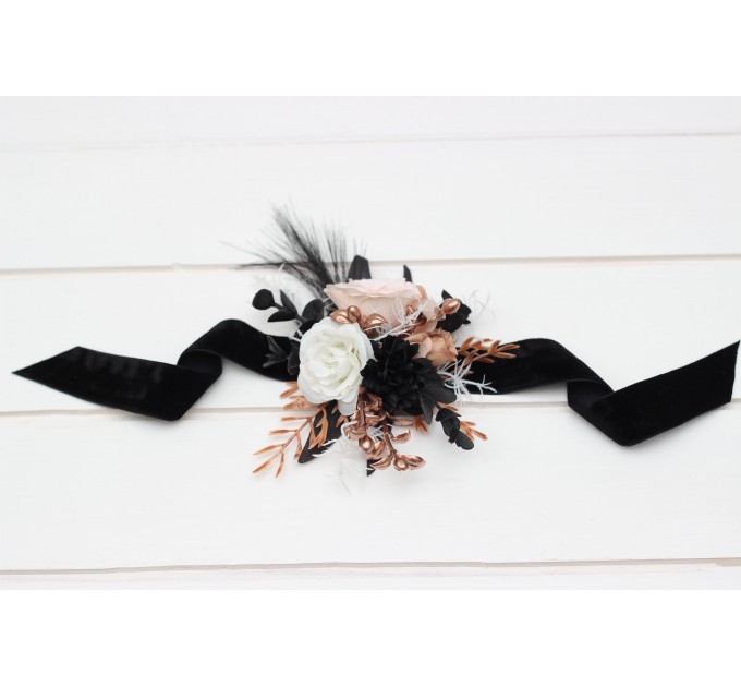 Wedding Boutonnieres & Wrist Corsage in Dusty Rose | Faux Flower Accessories