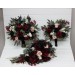 Burgundy, Black, Green, Beige, and Ivory Cascading Wedding Bouquets – Fall & Gothic Bridal Designs