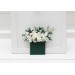 Pocket Boutonniere in White, Sage Green & Dark Green | Square Flower Accessories