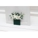 Pocket Boutonniere in White, Sage Green & Dark Green | Square Flower Accessories