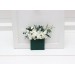 Pocket Boutonniere in White, Sage Green & Dark Green | Square Flower Accessories