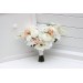 Spring & Summer Wedding Bouquets in White, Beige, Peach & Dusty Blue | Faux Bridal & Bridesmaid Daisy Bouquets