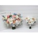 Spring & Summer Wedding Bouquets in White, Beige, Peach & Dusty Blue | Faux Bridal & Bridesmaid Daisy Bouquets