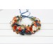Rust navy blue ivory flower crown. Hair wreath. Flower girl crown. Wedding flowers. 5115