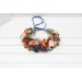 Rust navy blue ivory flower crown. Hair wreath. Flower girl crown. Wedding flowers. 5115