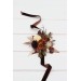 Wedding Boutonnieres & Wrist Corsage in Terracotta, Brown, Gold & Cream | Faux Flower Accessories