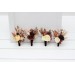 Wedding Boutonnieres & Wrist Corsage in Terracotta, Brown, Gold & Cream | Faux Flower Accessories
