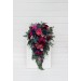 Cascading Wedding Bouquet in Jewel-Tone Colors | Emerald Green, Purple, Magenta & Teal | Faux Bridal & Bridesmaid Bouquets