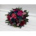 Cascading Wedding Bouquet in Jewel-Tone Colors | Emerald Green, Purple, Magenta & Teal | Faux Bridal & Bridesmaid Bouquets