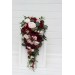 Wedding Bouquets in Burgundy & Blush Pink | Cascading Faux Bridal & Bridesmaid Bouquets