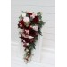 Wedding Bouquets in Burgundy & Blush Pink | Cascading Faux Bridal & Bridesmaid Bouquets