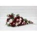 Wedding Bouquets in Burgundy & Blush Pink | Cascading Faux Bridal & Bridesmaid Bouquets