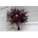 Wedding Bouquets in Deep Purple & Burgundy | Cascading Faux Bridal & Bridesmaid Bouquets