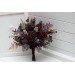 Wedding Bouquets in Deep Purple & Burgundy | Cascading Faux Bridal & Bridesmaid Bouquets