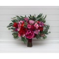 Jewel-Tone Wedding Bouquets in Magenta, Pink & Red | Faux Bridal & Bridesmaid Bouquets