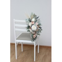 Aisle flowers in blush pink beige cream scheme. Chair flowers. Sign flowers. Wedding flowers. Flowers for wedding decor. 5132