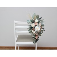 Aisle flowers in blush pink beige cream scheme. Chair flowers. Sign flowers. Wedding flowers. Flowers for wedding decor. 5132