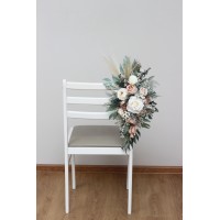 Aisle flowers in blush pink beige cream scheme. Chair flowers. Sign flowers. Wedding flowers. Flowers for wedding decor. 5132