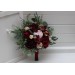 Wedding Bouquets in Burgundy & Blush Pink | Cascading Faux Bridal & Bridesmaid Bouquets