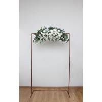  Flower arch arrangement in white and green colors.  Arbor flowers. Floral archway. Faux flowers for wedding arch. 5281