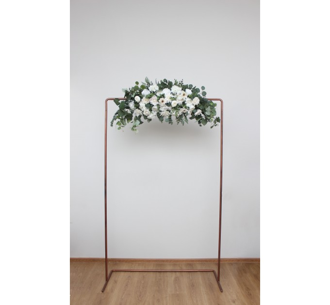 Flower Arch Arrangement in White & Green | Faux Floral Archway for Wedding