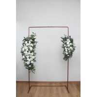  Flower arch arrangement in white and green colors.  Arbor flowers. Floral archway. Faux flowers for wedding arch. 5281