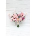 Small Bridal Bouquet in Dusty Pink & Blush Pink | Faux Silk Boho Wedding Flowers