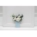 Pocket Boutonniere in White & Dusty Blue | Faux Flower Accessories