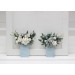Pocket Boutonniere in White & Dusty Blue | Faux Flower Accessories