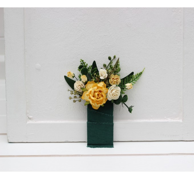 Pocket Boutonniere in Yellow & Green | Faux Flower Accessories