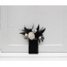 Pocket Boutonniere in White & Black | Halloween & Gothic Wedding Flower Accessories