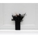 Pocket Boutonniere in White & Black | Halloween & Gothic Wedding Flower Accessories