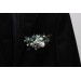 Pocket Boutonniere in White & Dusty Blue | Faux Flower Accessories