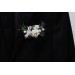 Pocket Boutonniere in White & Dusty Blue | Faux Flower Accessories