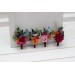 Wedding Boutonnieres & Wrist Corsage in Orange, Magenta & Teal | Faux Flower Accessories