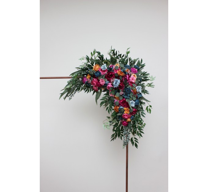 Flower Arch Arrangement in Jewel-Tone Colors | Faux Floral Archway for Wedding