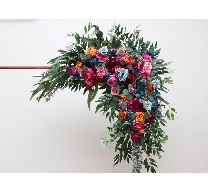 Flower Arch Arrangement in Jewel-Tone Colors | Faux Floral Archway for Wedding