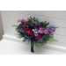 Wedding Bouquets in Teal, Magenta, Blue & Purple | Cascading Faux Bridal & Bridesmaid Bouquets