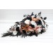 Dusty Rose, Black, Cinnamon, and White Cascading Wedding Bouquets – Gothic Bridal & Bridesmaid Designs