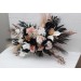 Dusty Rose, Black, Cinnamon, and White Cascading Wedding Bouquets – Gothic Bridal & Bridesmaid Designs