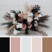 Dusty Rose, Black, Cinnamon, and White Cascading Wedding Bouquets – Gothic Bridal & Bridesmaid Designs