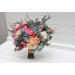 Spring & Summer Wedding Bouquets in Magenta, Peach, Coral & Dusty Blue | Faux Bridal & Bridesmaid Bouquets